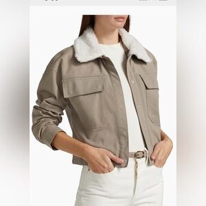 Splendid Women’s Sherpa Gray Tawny Collar Utility Jacket Size XS NWT